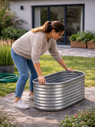 Hochbeet im Garten auf Steinboden platzieren &ndash; sonniger Standort f&uuml;r den Anbau von Gem&uuml;se