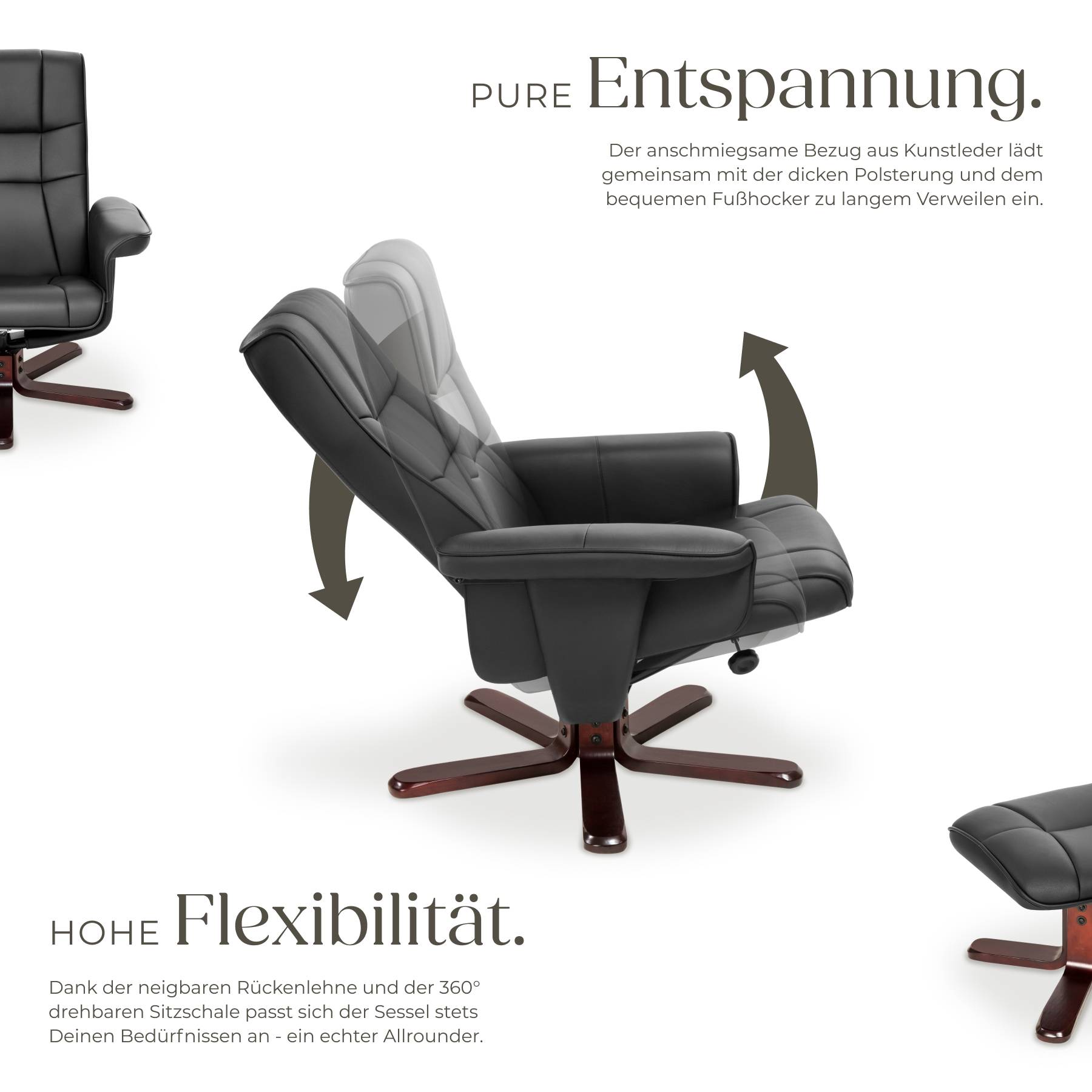 Julian Bowen Malmo Sessel Mit Hocker - Brauner Ruhesessel