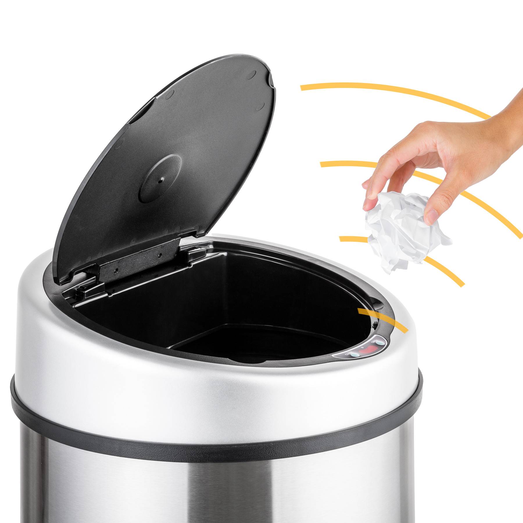 Sensor-Mülleimer 12 Liter | Automatischer Deckel, Geruchsdicht & Wasserdicht (IPX3) | Für Küche, Bad, Büro In Weiß