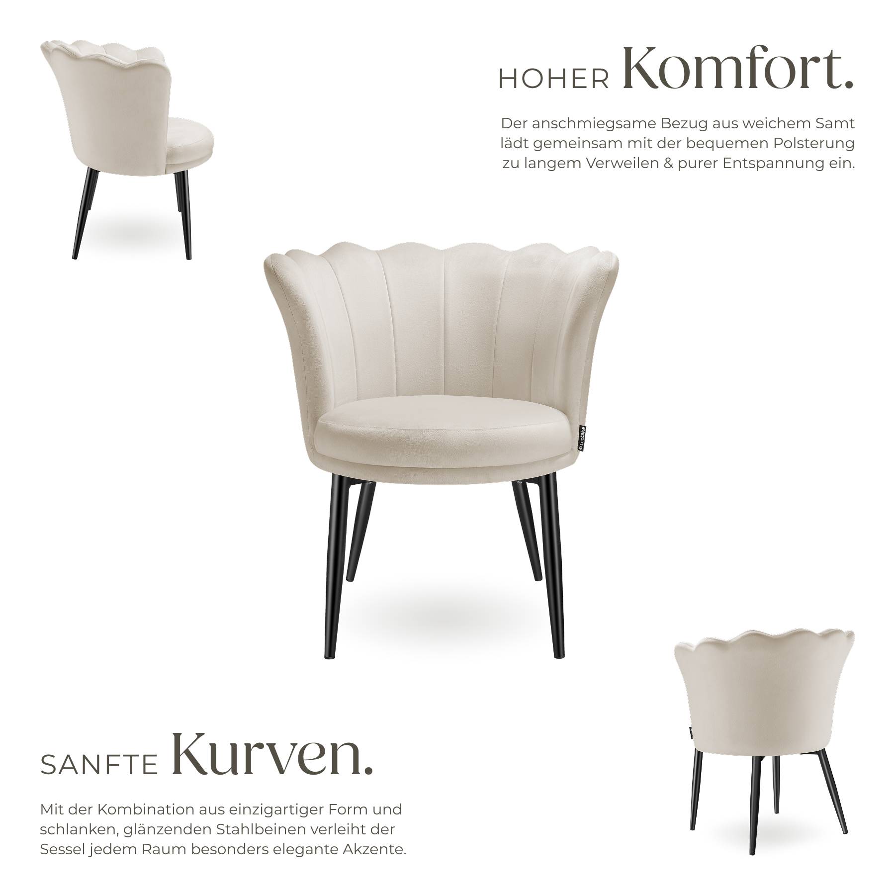 Sessel Stella, dicke Polsterung, 67x64x76cm