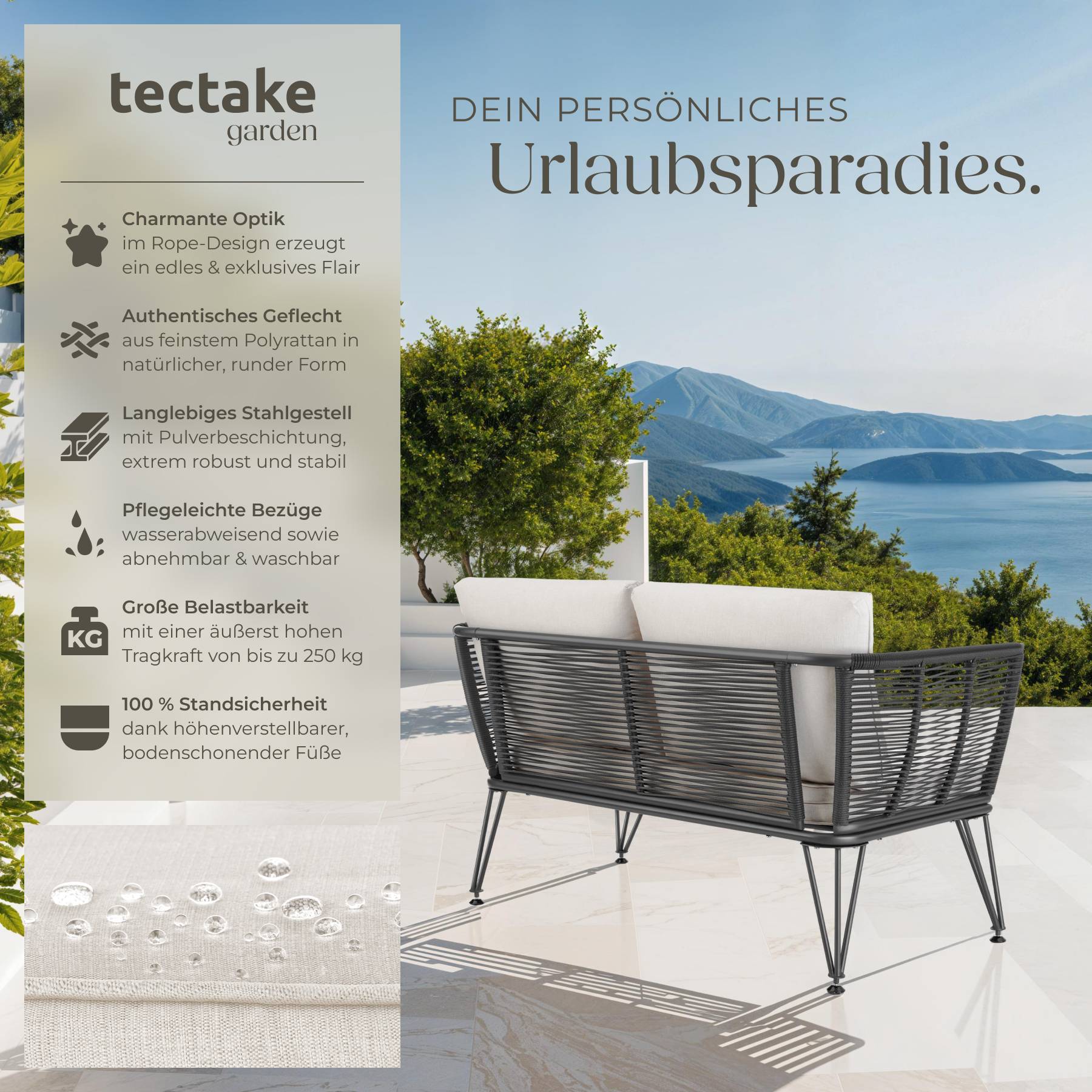 Runde Terrassenmöbel-Abdeckung 230x100 Cm – Wasserdicht, UV-beständig, Mit Schnallen