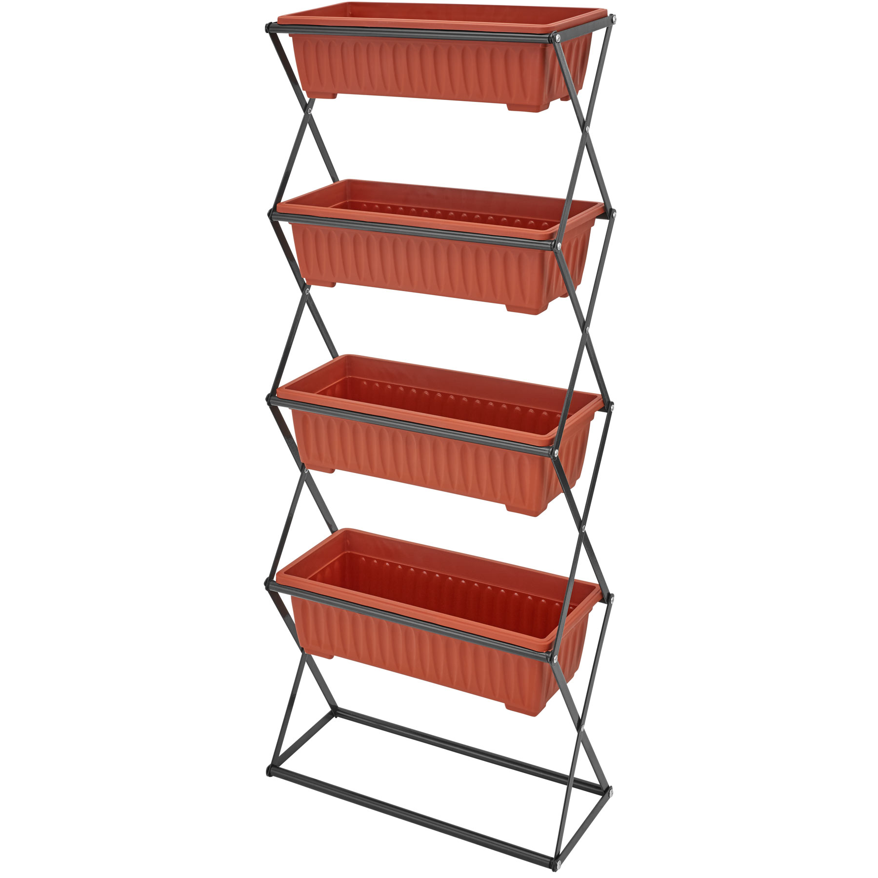 NuVue Modulares Pflanzgefäß-Set, 3-teilig – Stapelbare Hochbeete Mit Selbstbewässerung (grau)