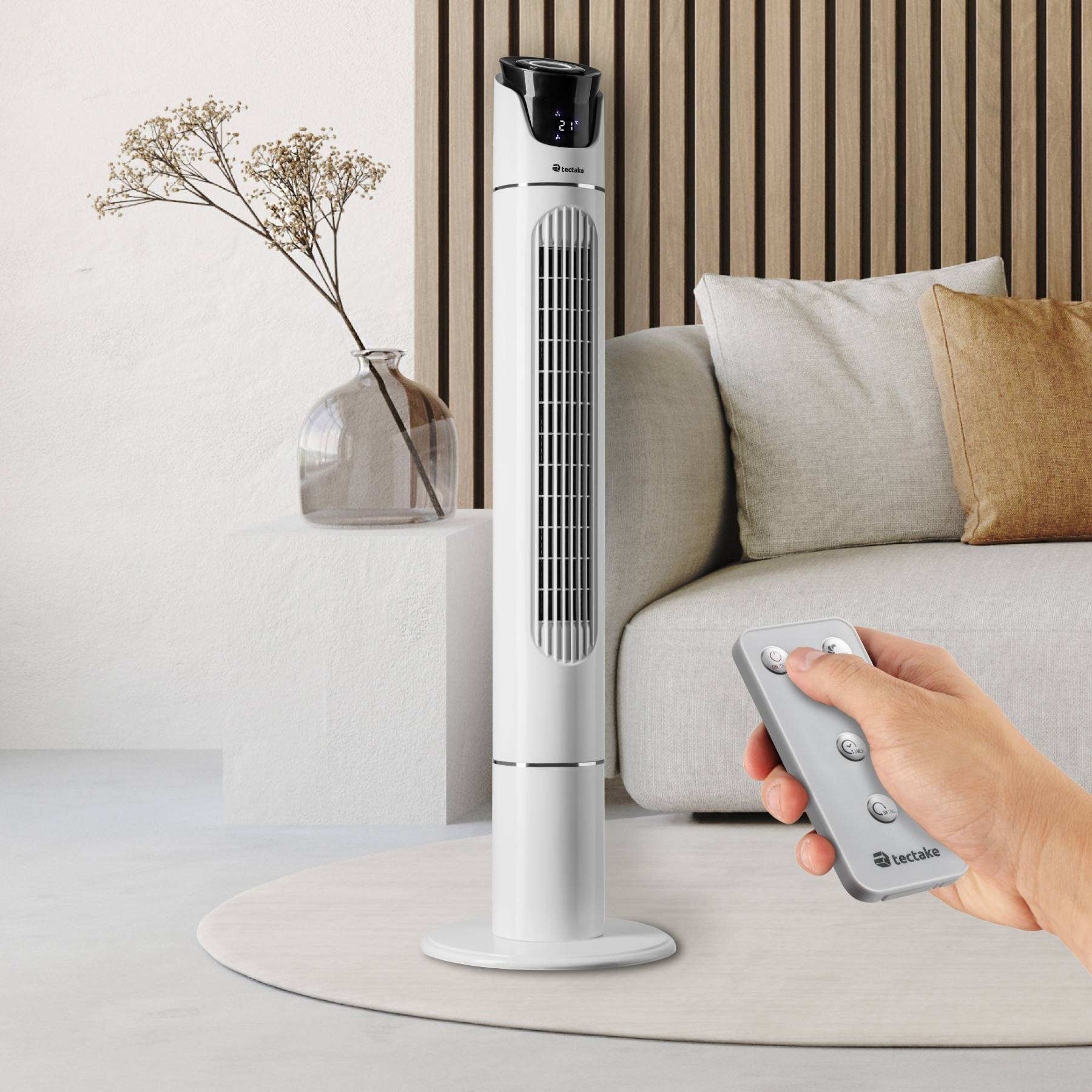 Jata Turmventilator Mit Fernbedienung – 3 Stufen, Timer, Leise & Oszillierend