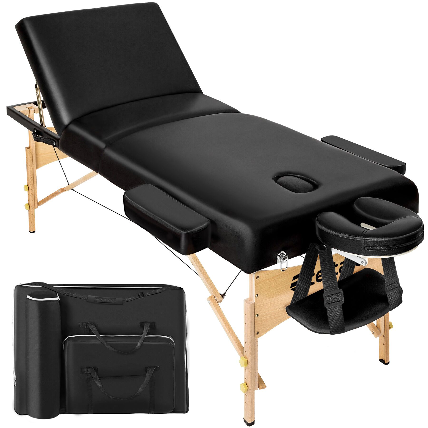 STRONGLITE Massageliege Olympia – Mobiler Massagetisch Mit Tasche, Verstellbarer Kopfstütze & Knierolle, 70x185cm