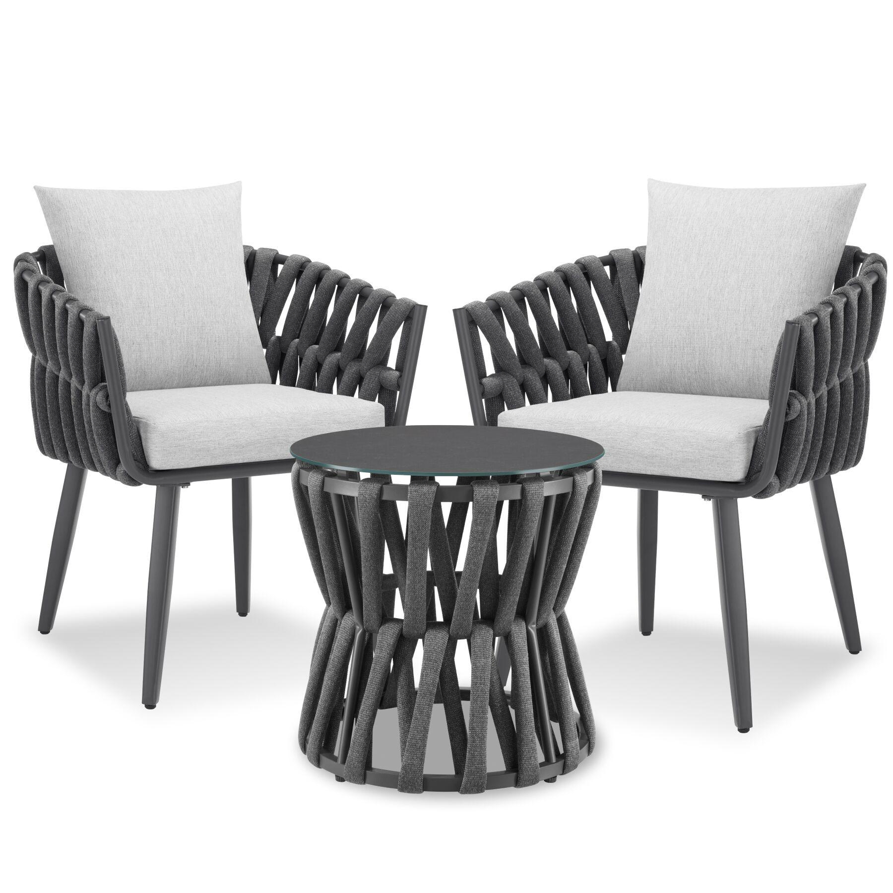 Set Lugano im Rope-Design, Aluminiumgestell, Schraubf&uuml;&szlig;e