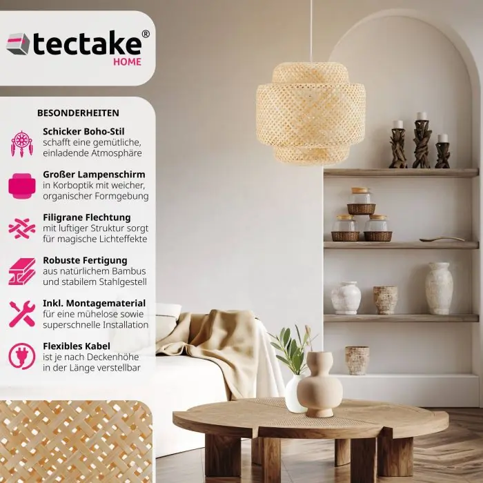 Deckenleuchte Lignea Lux aus Bambus online kaufen | tectake