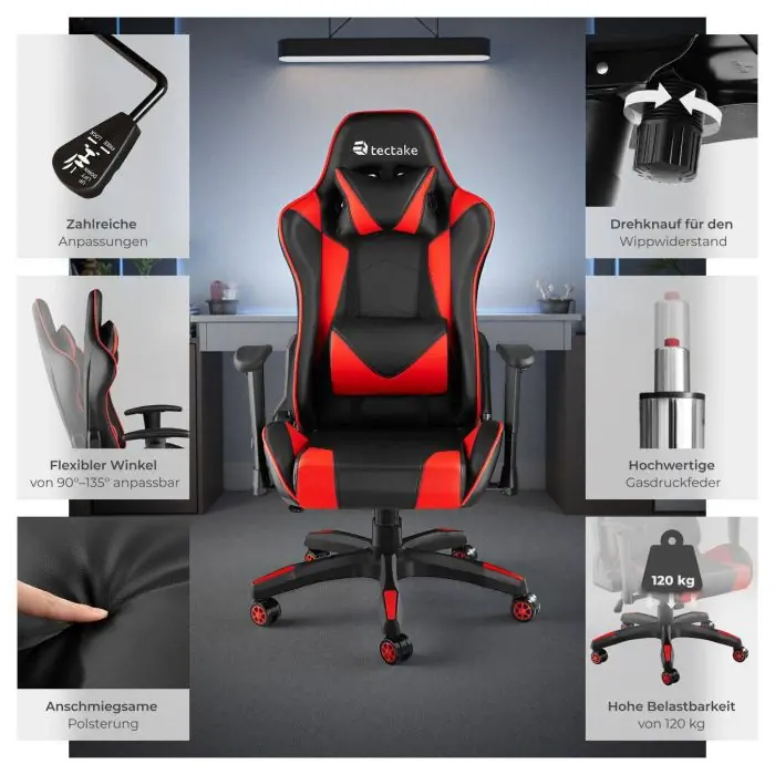 Gamer Stuhl, 180 Grad Winkelversteller, Multi Winkelregler