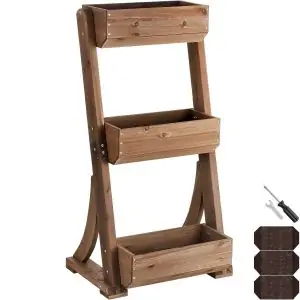 Vertikalbeet Flora, lackiertes Holz, inkl. Pflanzvlies