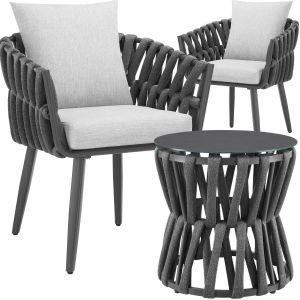 Set Lugano im Rope-Design, Aluminiumgestell, Schraubf&uuml;&szlig;e