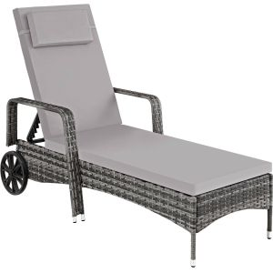 Sonnenliege Rattan mit Rollen