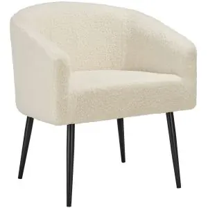 Sessel Mysig beige, dicke Polsterung mit Boucl&eacute;-Stoff
