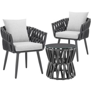 Set Lugano im Rope-Design, Aluminiumgestell, Schraubf&uuml;&szlig;e