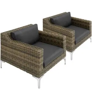 Modulares Rattanset Villanova Aluminium Set 5 2-Sitzer
