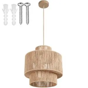 Pendelleuchte Allegra aus Jute im Boho-Stil, 40W