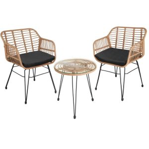 Rattan-Sitzgruppe Molfetta 2+1