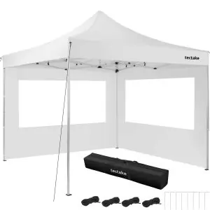 Aluminium Faltbarer Garten Pavillon 3x3m mit 2 Seitenteilen