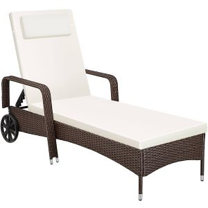 Sonnenliege Rattan mit Rollen