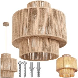 Pendelleuchte Allegra aus Jute im Boho-Stil, 40W