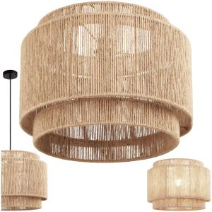 Pendelleuchte Lignea Lux aus Jute im Boho-Stil, 40W