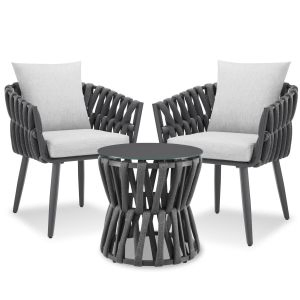 Set Lugano im Rope-Design, Aluminiumgestell, Schraubf&uuml;&szlig;e