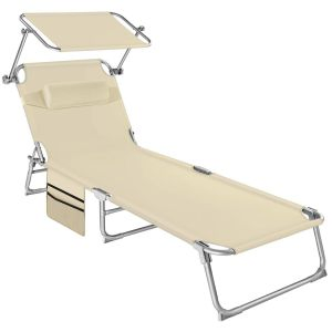 Sonnenliege Chlo&eacute; 4-stufig, Kopfpolster und Tasche 