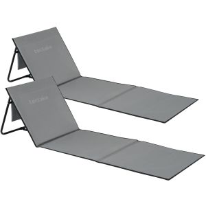 2er Set Strandmatte Mina, flexible R&uuml;ckenlehne, klappbar