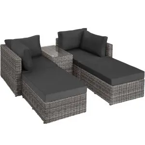 Rattan Lounge mit Aluminiumgestell San Domino