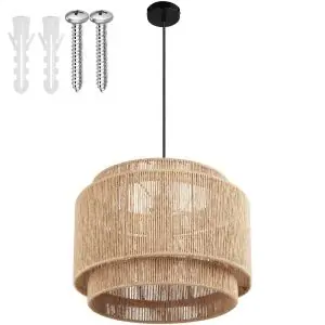 Pendelleuchte Lignea Lux aus Jute im Boho-Stil, 40W