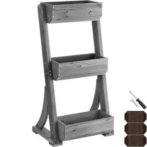 Vertikalbeet Flora, lackiertes Holz, inkl. Pflanzvlies
